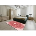 thumbnail image 5 of Ahgly Company Machine Washable Indoor Round Transitional Red Area Rugs, 4' Round, 5 of 7