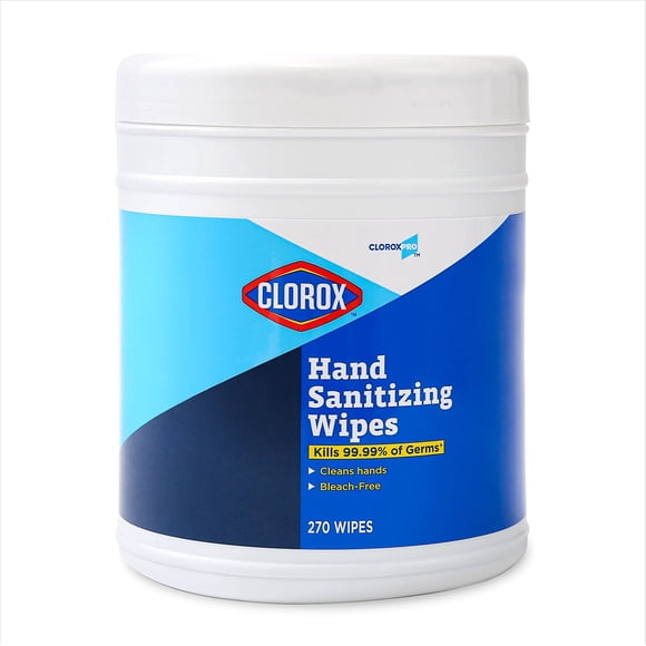 Toallitas para manos Clorox Pro 270 sin alcohol con recipiente resellable BZK
