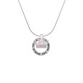 thumbnail image 2 of Delight Jewelry Silvertone Crown with Light Pink Crystals Silver-tone You Mean the World to Me Ring Necklace, 18", 2 of 4