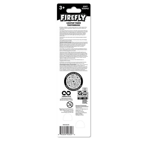 Firefly Light Up Timer Kids Toothbrush, Premium Soft Bristles, Blue and Green, 2 Count
