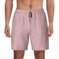 thumbnail image 2 of Picia Pink Stripes pattern Mens Swim Trunks with Compression Liner Stretch Beach Shorts Quick Dry with Zipper Pockets No-Chafing Board Shorts-3X-Large, 2 of 9