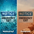 thumbnail image 5 of (2 Pack) Emergency Exit OSHA Notice Sign 10 Inch X 7 Inch Vinyl Label Decal Sticker Weather Resistant, UV Protected for Workplace, Business, and Construction Site, Made in the USA, 5 of 7