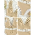 thumbnail image 4 of Ruffle V Neck Two Piece Swimsuits For Women, High Waisted Sexy Bathing Suits Women's Bikini Set Ladies Swimwear Apricot, 4 of 7