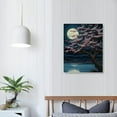 thumbnail image 3 of JRXY  Cherry Blossom Moon Lake Landscape Framed Canvas Wall Art Japanese Aesthetics Floral Art Print for Living Room, Bedroom, Kitchen and Office Decor 16x20 in, 3 of 4