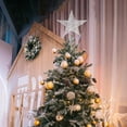 thumbnail image 6 of GoXteam Christmas Tree Toppers, Glitter Silver Star Tree Topper Lighted with LED Warm White Lights for Xmas Tree Decorations, Holiday Party Indoor Decor, 6 of 7