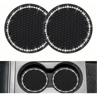 4 Sottobicchieri Auto Universali In Silicone Con Strass, Antiscivolo, 7 Cm, Rosso, Accessori Interni Bling