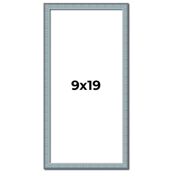 9x19 Frame Rustic Sky Blue Solid Wood Picture Frame | 0.75 Inch Moulding Width |Includes UV Acrylic
