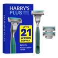thumbnail image 1 of Kit de afeitado Harry's Plus Razor para hombre con 3 cartuchos Moss, 1 of 9