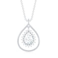 thumbnail image 3 of Rosec Jewels Certified Moissanite Teardrop Pendant Necklace - with Chain - D-VS1 Quality - Ready to Gift with Jewelry Box, 14K White Gold, 3 of 8