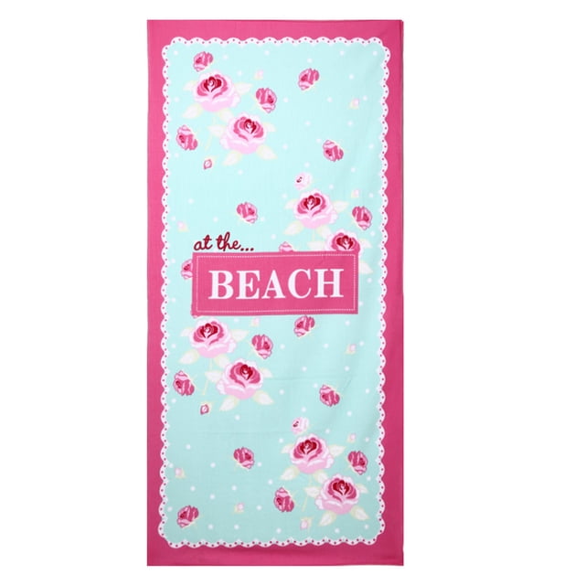 Toalla de playa Toalla de baño absorbente de agua Toalla de baño portátil de poliéster para niños adultos, rosa azul seitruly HA005072-05
