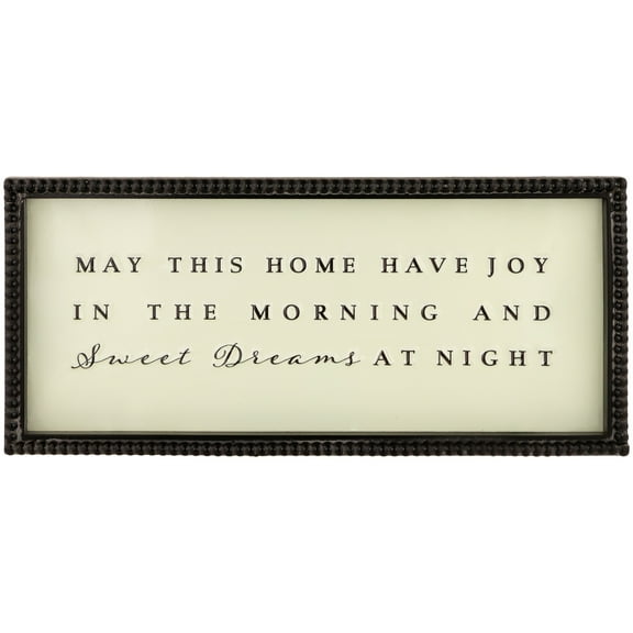 Joy and Sweet Dreams Framed Metal Wall Sign - 17.75"