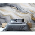 thumbnail image 3 of Modern Black And White Marble Texture 3D Wall Murals Wallpaper, Abstract Golden Texture Wall Murals, Wall Painting Art Wallpaper For Living Room Bedroom 98.4"W x 68.9"H (Not Peel and Stick), 3 of 6