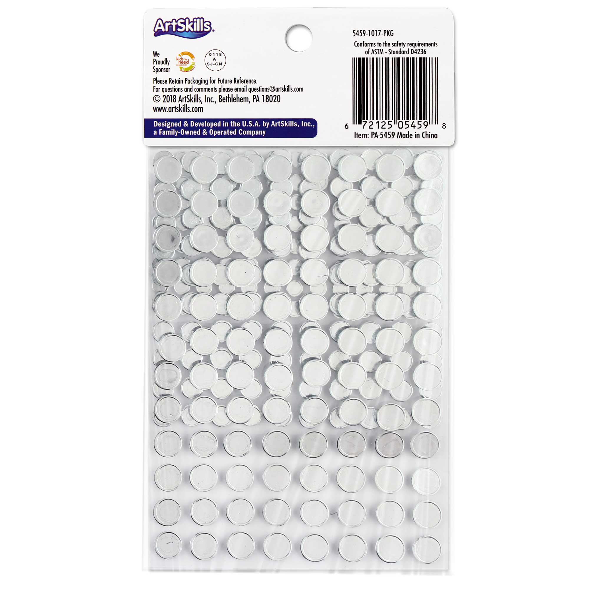 ArtSkills Adhesive Gem Stickers for Crafts, Assorted, Clear Plastic Crystal Rhinestones, 300 Count