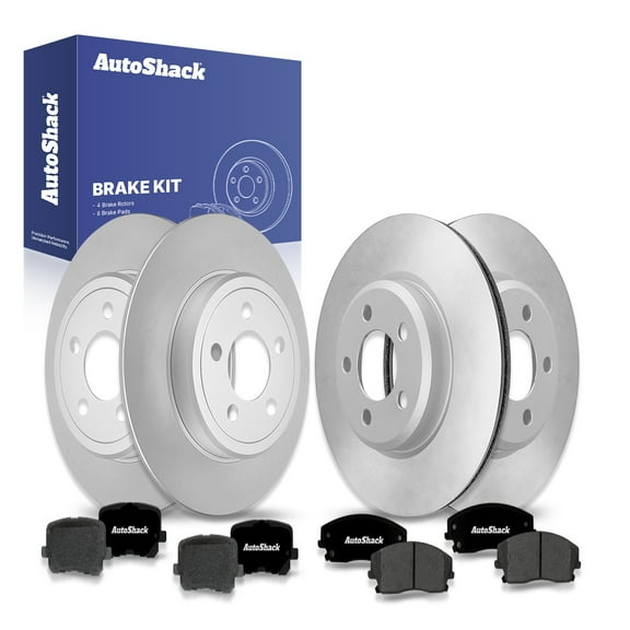 AutoShack Front Vented & Rear Solid Brake Rotors   Ceramic Pads 12-PC Brake Kit Replacement for 2014-2015 Dodge Charger