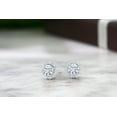 thumbnail image 4 of Gem Stone King 18K White Gold Moissanite and Diamond Stud Earrings for Women (0.58 Cttw, Round 4MM), 4 of 4