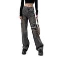 thumbnail image 3 of Qiylii Women Loose Wide-leg Pants, Summer Adults High Waist Gradient Jeans, 3 of 9