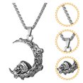 thumbnail image 4 of Collar con colgante de luna y calavera punk, cadena vintage para el cuello, regalo para mujer, 4 of 7