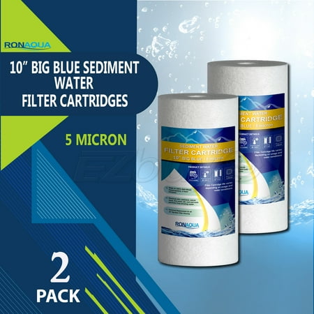 

Sediment Water Filter Cartridge by Ronaqua 10 x 4.5 Four Layers of Filtration Removes Sand Dirt Silt Rust made from Polypropylene (2 Pack 5 Micron)