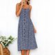 thumbnail image 4 of Vestido informal para mujer Vestido elegante con tirantes finos Vestido de playa de verano bohemio suave FLhrweasw Nuevo, 4 of 9