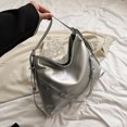 thumbnail image 2 of Bolso bandolera de cuero PU Moda Bolso de hombro simple Regalo de cumpleaños para niña (Plata) Likrtyny Para Estrenar, 2 of 9