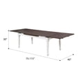 thumbnail image 3 of 115" Dining Table with Leafs, Solid Wood Dining Table Drop Leaf Table, Extension Dinner Table for Kitchen, Dining Room, Brown and White, 3 of 5