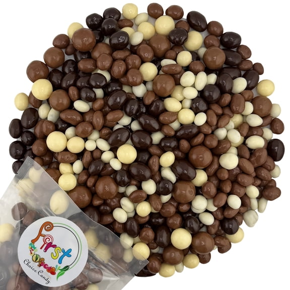 FirstChoiceCandy Bridge Mix Milk, Dark & White Chocolate Covered Nuts (Peanut , Almond, Raisins  - 2  Pound