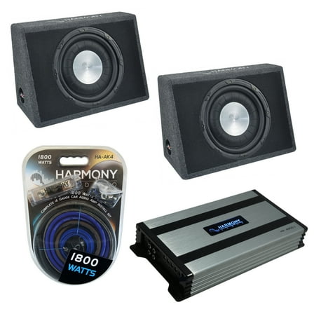 Harmony HA-FT12 Car Stereo Flatline Loaded 12 Truck 800W Sub Box & HA-A800.1