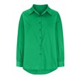 thumbnail image 4 of IROINNID Reduced Plus Size Shirts for Women Cotton Shirts for Women Daily Summer Long Sleeve Blouse Turn Down Collar Solid Tops T-Shirt,Green, 4 of 6