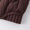 thumbnail image 6 of Sexlip Womens Cropped Puffer Jacket Quilted Coat with Faux Fur Lapel Winter Warm Baggy Long Sleeve Zip Down Outerwear Brown M, 6 of 8