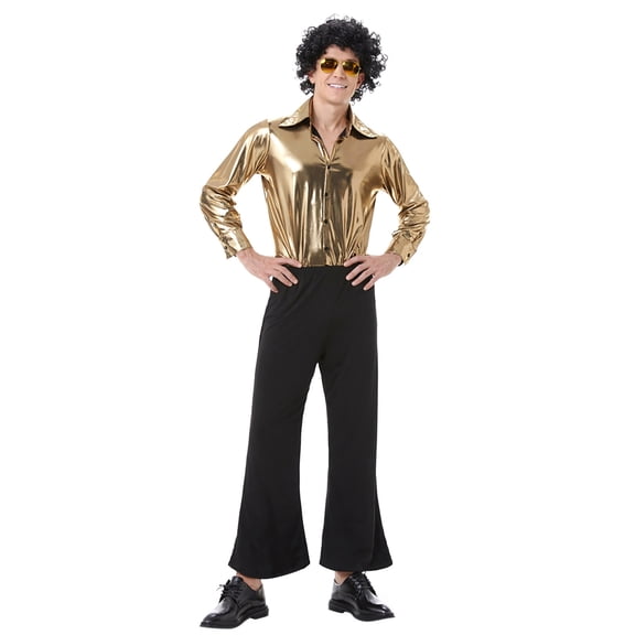 CONZONE Carnival 70S Disco Outfit For Men Funny Mens Hippie Clothes Sets Festival Stage Performance Clothes Dance Show Outfits