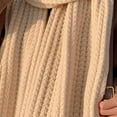 thumbnail image 2 of TELOLY Mens Scarf,Winter Outfits Chunky Scarf,High-Quality Yarn Men Scarf,Black, 2 of 2