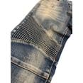 thumbnail image 4 of Crysp Denim Men's Skywalker Biker Moto Distressed Skinny Fit Stretch Jeans (30, Sand Wash), 4 of 5