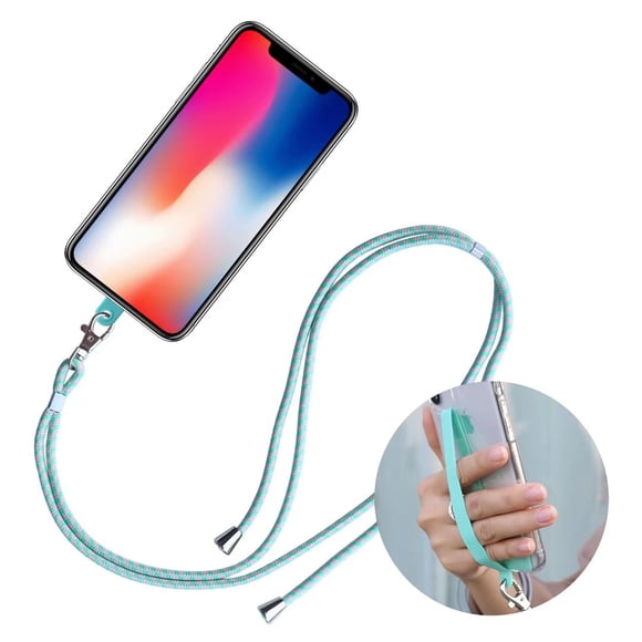 ROCONTRIP Sangle de Téléphone Bandoulière avec Patch en Silicone et Sangle de Cou Réglable et Crochet Solide pour la Plupart des Téléphone Intelligent Sécurité Compatible avec iPhone Samsung Huawei Redmi