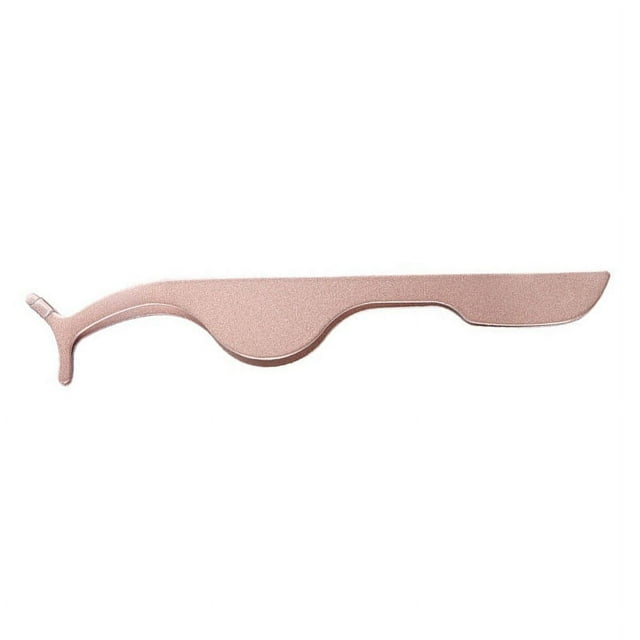 Stainless Steel Eyelashes Applicator Tool False Lash Application Curved Eyelash Auxiliary Clip Brown