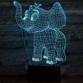 thumbnail image 4 of Abstractive 3D Optical Illusion Elephant Colorful Lighting Effect Touch Switch USB Powered LED Decoration Night Light Desk Lamp for Holiday Birthday Gift, 4 of 8
