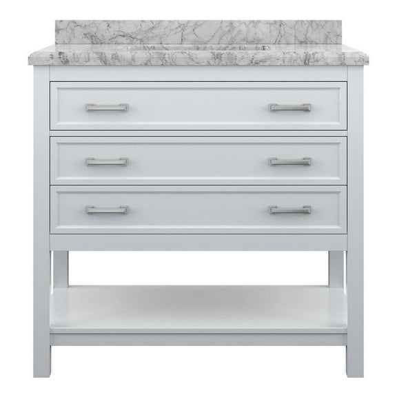 Design Element Affinity 37" Single Sink Bathroom Vanity in White
