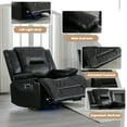 thumbnail image 4 of 3-Seater Home Theater Recliner Sofa, Manual Recliner Sofa with LED Light Strip & Built-in Cup Holders, Movie Theater Sofa for Living Room, 4 of 27