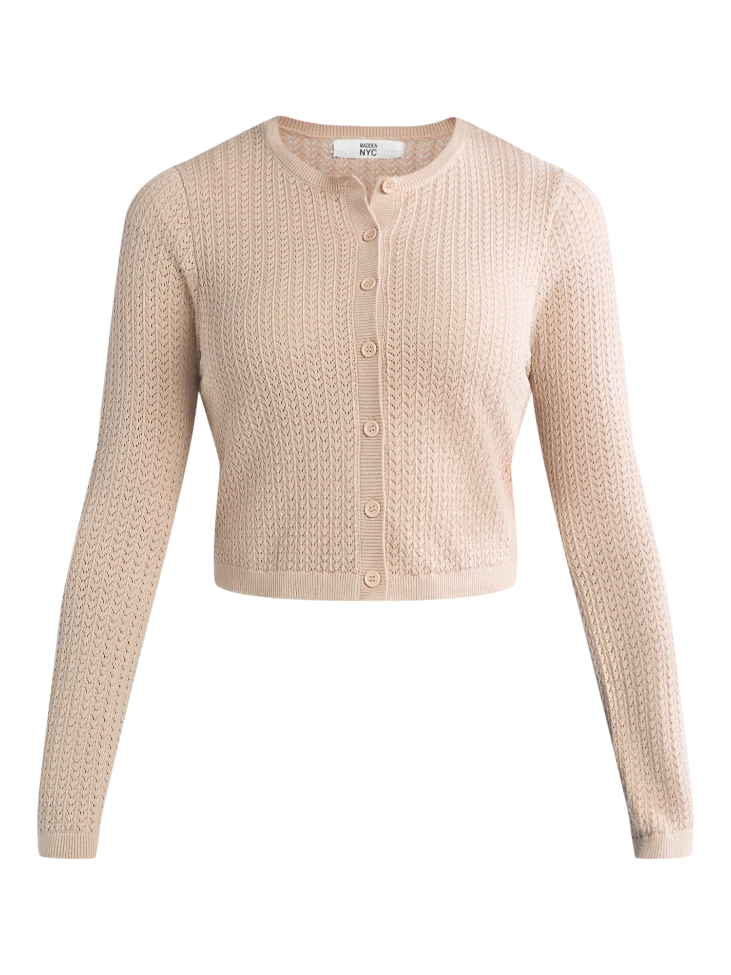 Madden NYC Women's Cotton Crochet Cardigan Sweater