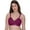 Purple, variant on Sona Women's Perfecto Cotton Full Coverage Plus Size Non-Padded Wirefree Everyday Bra(40B_Black)