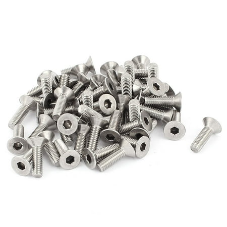 

Unique Bargains M6 x 16mm Male Thread Hex Socket Flat Head Countersunk Screw Bolt 55Pcs