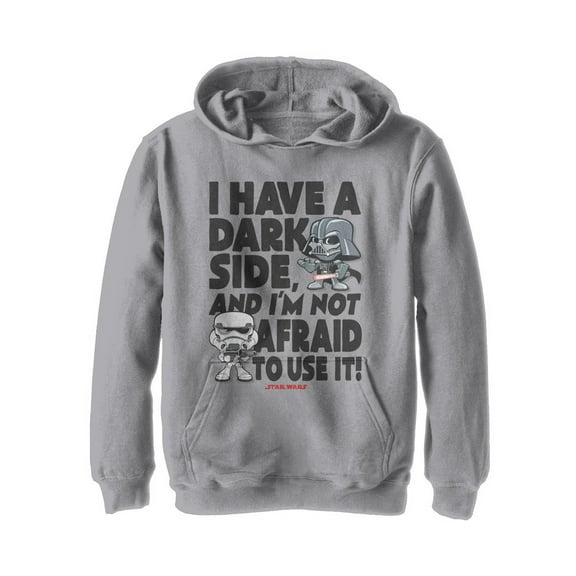 Boy's Star Wars Not Afraid to Use Dark Side Pull Over Hoodie Athletic Heather Medium