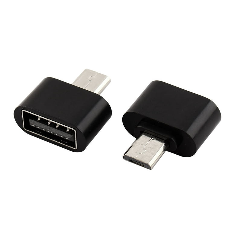 Af storm hektar torsdag Smartphone Plastic Micro USB to USB OTG Expansion Adapter Black 2pcs -  Walmart.com