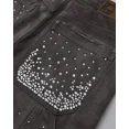 thumbnail image 4 of Pantalones cortos de mezclilla sueltos con diamantes de imitación y diseño de rock gótico para hombre, estilo hip hop Y2K, lavados con ácido, cintura alta, pierna ancha, 4 of 4