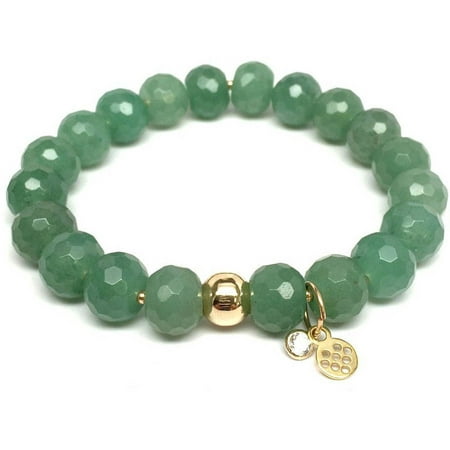 Julieta Jewelry Green Aventurine London 14kt Gold over Sterling Silver Stretch Bracelet