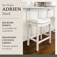 thumbnail image 2 of Open Box Maven Lane Adrien Saddle Bar Stool 31"H, White Oak (2 Pack), 2 of 6