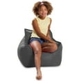 thumbnail image 2 of Posh Creations Newport Bean Bag Chair, Kids, 2.1 ft, Charcoal Gray, 2 of 6