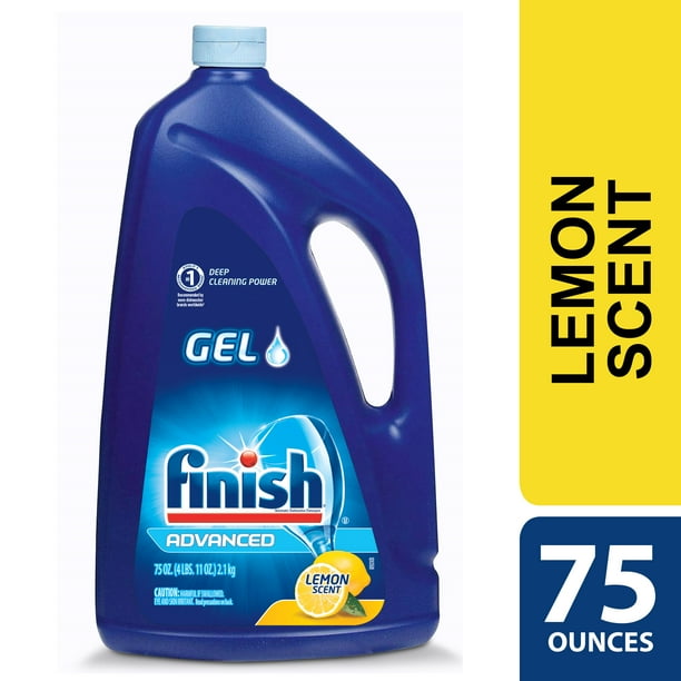 Finish Dishwasher Detergent Gel Liquid, Lemon Scent, 75oz