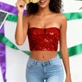 thumbnail image 5 of PFRNLF Womens Sequin Tube Top Sparkly Sleeveless Metallic Glitter Mardi Gras Crop Tops Club Night Rave, 5 of 8