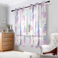 thumbnail image 2 of Yayeee Window Curtains Light Filtering 63"x42" Grommet Panel Pair Home Living Room Decor, Pink Skates, 2 of 7