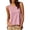 Pink, variant on Womens Sleeveless Shirts Open Back Crisscross Round Neck Loose Fit Tops High Low Hem Split Front Blouse for Casual Work Party